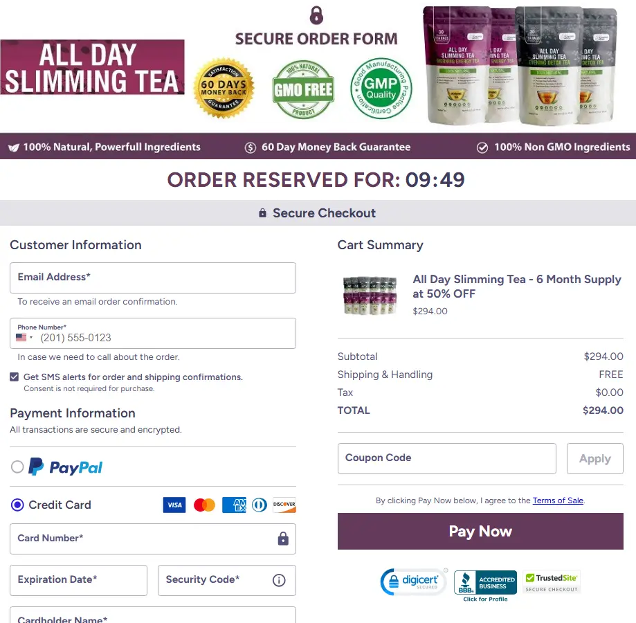 All Day Slimming Tea Order